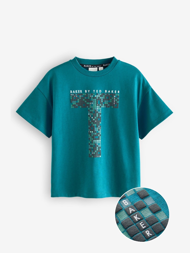 Baker by Ted Baker Green Graphic Print 100% Cotton T-Shirt - Imagen 1 de 5 Baker by Ted Baker Green Graphic Print 100% Cotton T-Shirt - Imagen 1 de 5