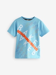 Baker by Ted Baker Blue Graphic 100% Cotton T-Shirt - Image 1 of 4