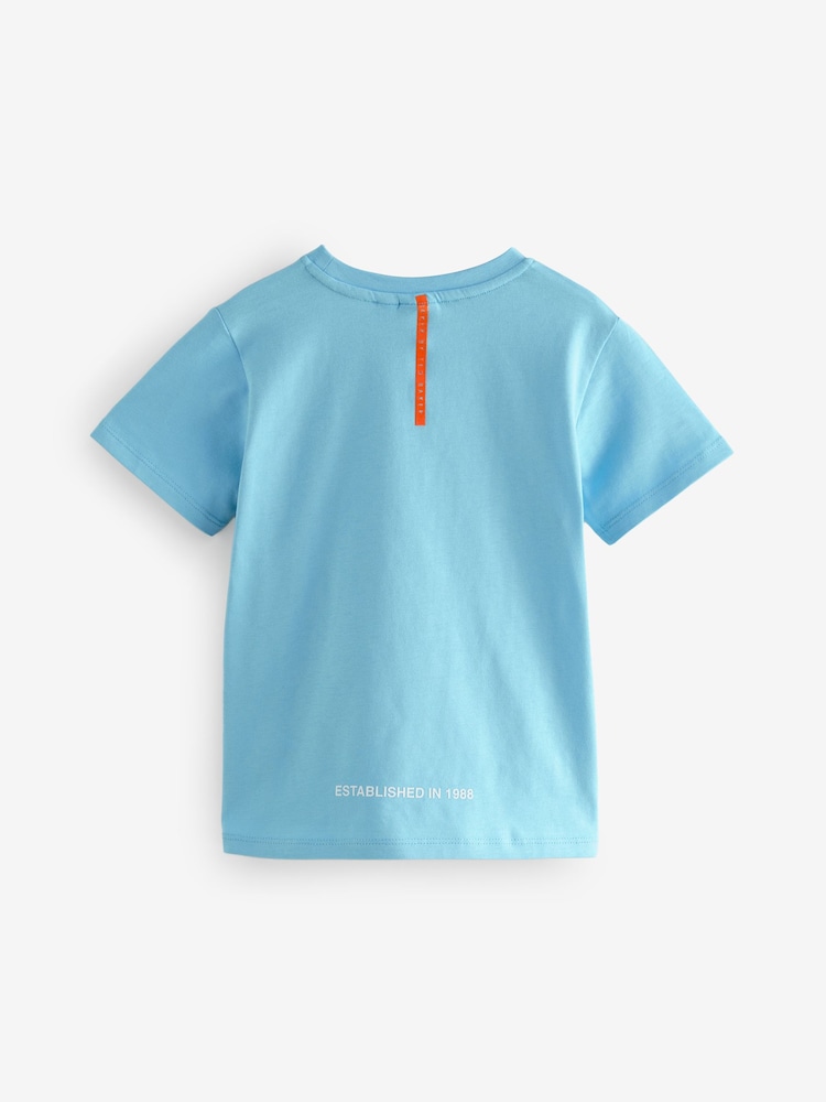 Baker by Ted Baker Blue Graphic 100% Cotton T-Shirt - Image 2 of 4