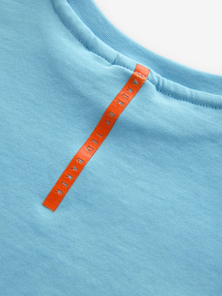 Baker by Ted Baker Blue Graphic 100% Cotton T-Shirt - Image 3 of 4