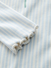 Blue Stripe Flower Rib Long Sleeve T-Shirt (3mths-7yrs) - Image 8 of 8