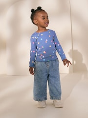 Blue/Multi Spot Rib Long Sleeve T-Shirt (3mths-7yrs) - Image 3 of 8