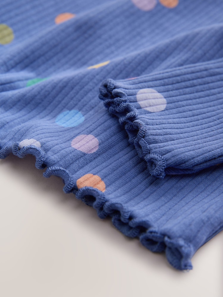 Blue/Multi Spot - Rib Long Sleeve T-Shirt (3mths-7yrs) - Image 8 of 8 Blue/Multi Spot - Rib Long Sleeve T-Shirt (3mths-7yrs) - Image 8 of 8