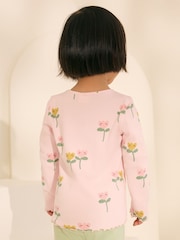 Pink Flower Character Rib Long Sleeve T-Shirt (3mths-7yrs) - Image 3 of 7