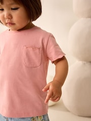 Pink 100% Cotton Print Short Sleeve Scallop T-Shirt (3mths-7yrs) - Image 1 of 8