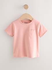 Pink 100% Cotton Print Short Sleeve Scallop T-Shirt (3mths-7yrs) - Image 5 of 8