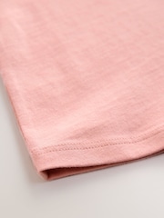 Pink 100% Cotton Print Short Sleeve Scallop T-Shirt (3mths-7yrs) - Image 8 of 8