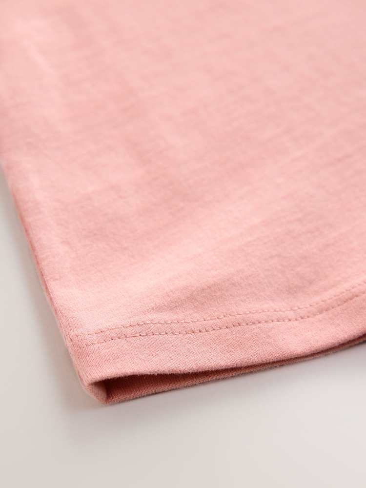 Pink 100% Cotton Print Short Sleeve Scallop T-Shirt (3mths-7yrs) - Image 8 of 8