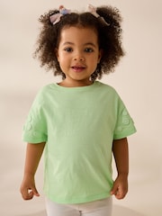 Green 100% Cotton Daisy Short Sleeve T-Shirt (3mths-7yrs) - Image 1 of 7