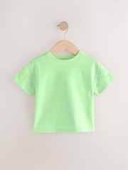 Green 100% Cotton Daisy Short Sleeve T-Shirt (3mths-7yrs) - Image 4 of 7