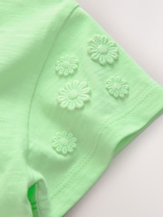 Green 100% Cotton Daisy Short Sleeve T-Shirt (3mths-7yrs) - Image 7 of 7