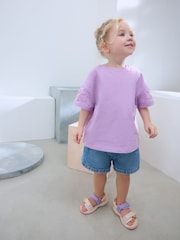 Purple 100% Cotton Daisy Short Sleeve T-Shirt (3mths-7yrs) - Image 2 of 8