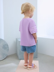 Purple 100% Cotton Daisy Short Sleeve T-Shirt (3mths-7yrs) - Image 3 of 8