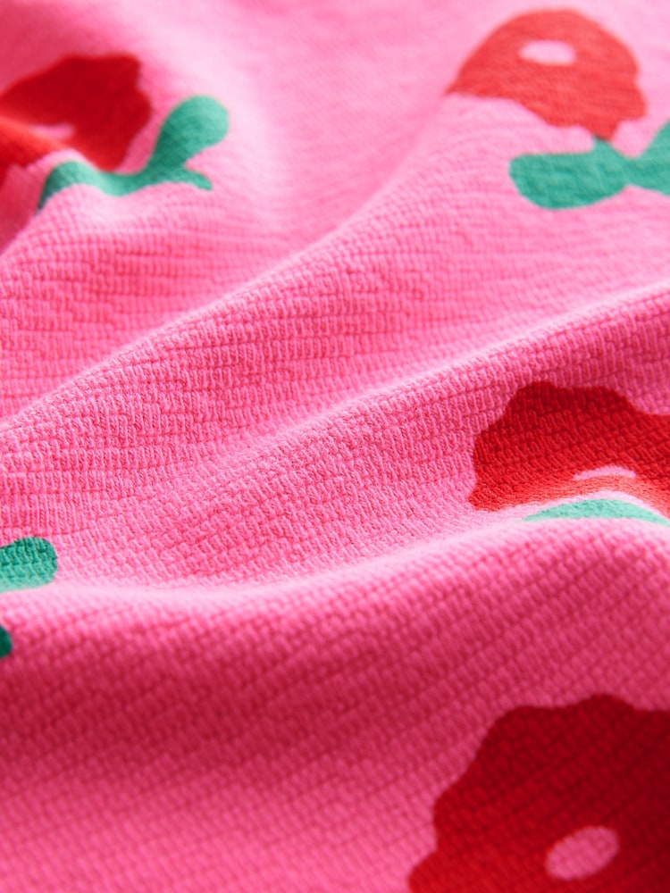 Pink/Red Flower Girls Short Sleeve 100% Cotton T-Shirt (3mths-7yrs) - Image 6 of 7
