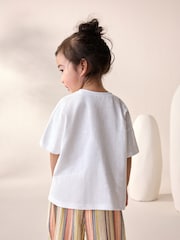 Blanco - 100% Cotton Short Sleeve Embroidered Pocket T-Shirt (3mths-7yrs) - Imagen 3 de 8