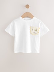 Blanco - 100% Cotton Short Sleeve Embroidered Pocket T-Shirt (3mths-7yrs) - Imagen 5 de 8