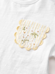 Blanco - 100% Cotton Short Sleeve Embroidered Pocket T-Shirt (3mths-7yrs) - Imagen 8 de 8