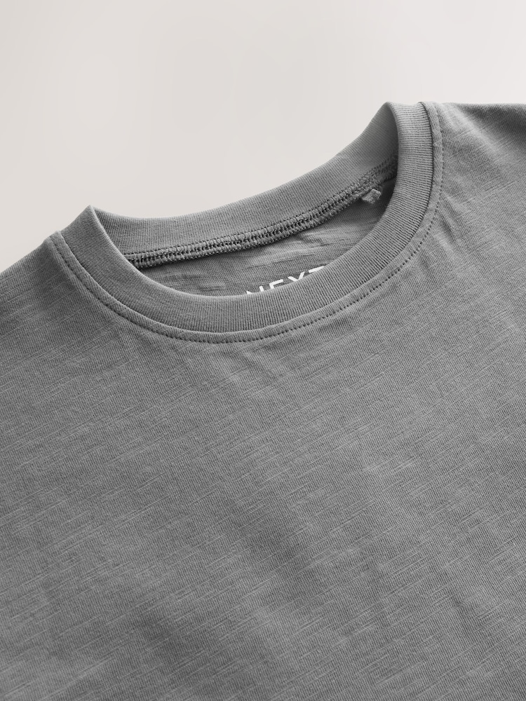 Gris de charbon de bois - T-shirt péplum 100% coton à manches courtes (3mois-7ans) - Image 6 of 7