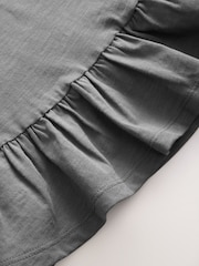 Gris de charbon de bois - T-shirt péplum 100% coton à manches courtes (3mois-7ans) - Image 7 of 7