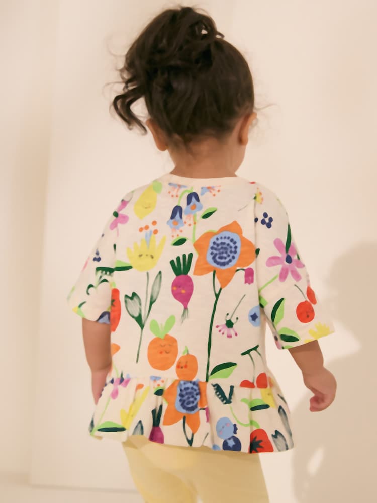 Bright Fruit Character - 100% katoenen peplum T-shirt met korte mouwen (3mnd -7jr) - Image 2 of 8