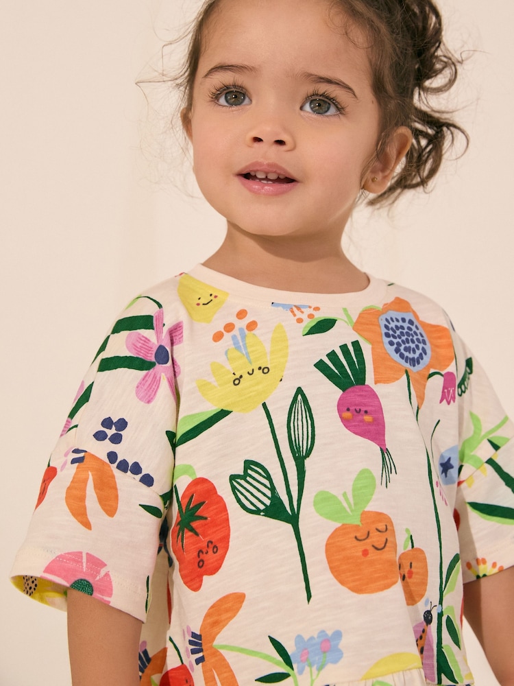 Bright Fruit Character - 100% katoenen peplum T-shirt met korte mouwen (3mnd -7jr) - Image 4 of 8