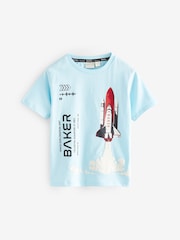 Baker by Ted Baker Blue Graphic 100% Cotton T-Shirt - Image 1 of 4