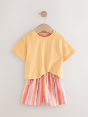 Orange 100% Cotton T-Shirt and Shorts Set (3mths-7yrs) - Image 2 of 5