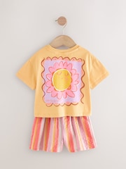 Orange 100% Cotton T-Shirt and Shorts Set (3mths-7yrs) - Image 3 of 5