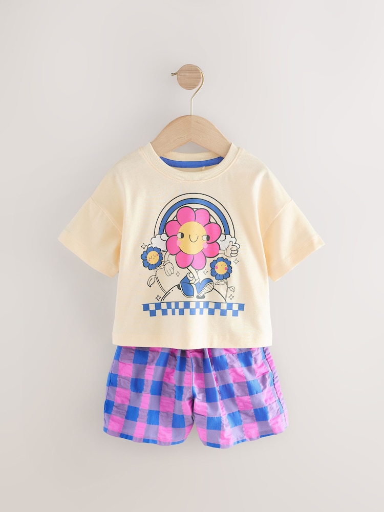 Purple T-Shirt and Short Set (3mths-7yrs) - Image 1 of 5