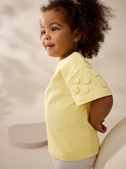 Yellow 100% Cotton Daisy Short Sleeve T-Shirt (3mths-7yrs) - Image 1 of 8