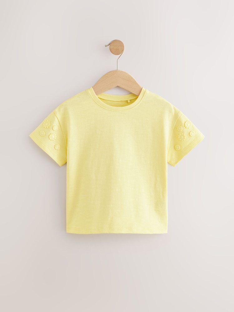 Жовтий - 100% Cotton Daisy Short Sleeve T-Shirt (3mths-7yrs) - Image 5 of 8