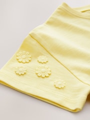 Yellow 100% Cotton Daisy Short Sleeve T-Shirt (3mths-7yrs) - Image 8 of 8
