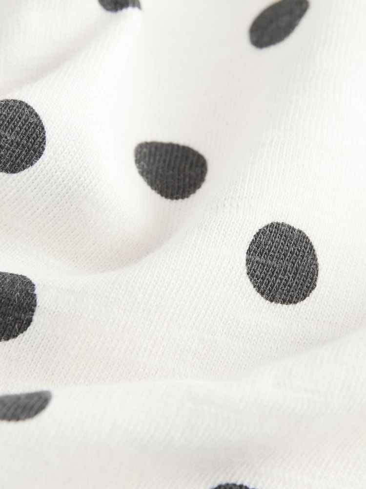 Black/White Spot 100% Cotton Short Sleeve Peplum T-Shirt (3mths-7yrs) - Image 7 of 8