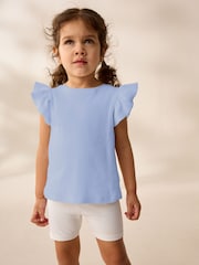 Blue Frill Shoulder Ribbed Vest (3mths-7yrs) - Image 1 of 8
