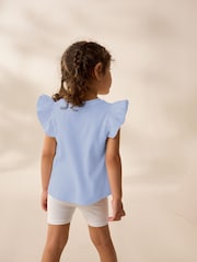 Blue Frill Shoulder Ribbed Vest (3mths-7yrs) - Image 3 of 8