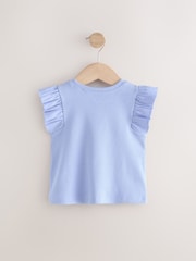 Blue Frill Shoulder Ribbed Vest (3mths-7yrs) - Image 6 of 8