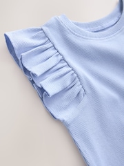 Blue Frill Shoulder Ribbed Vest (3mths-7yrs) - Image 8 of 8