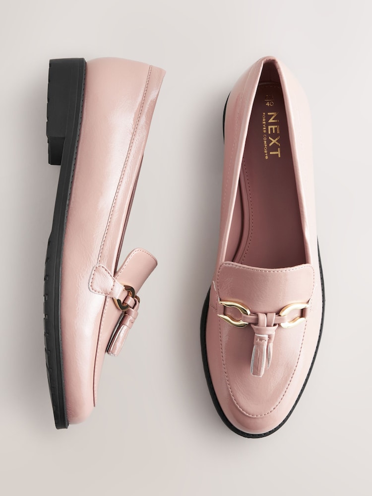 Rose Pink Forever Comfort® Patent Tassel Hardware Detail Slim Loafers - Image 1 of 9
