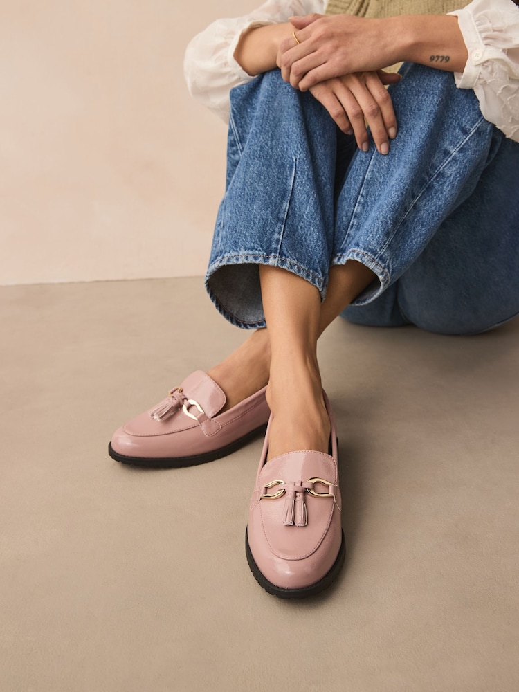 Rose Pink Forever Comfort® Patent Tassel Hardware Detail Slim Loafers - Image 2 of 9