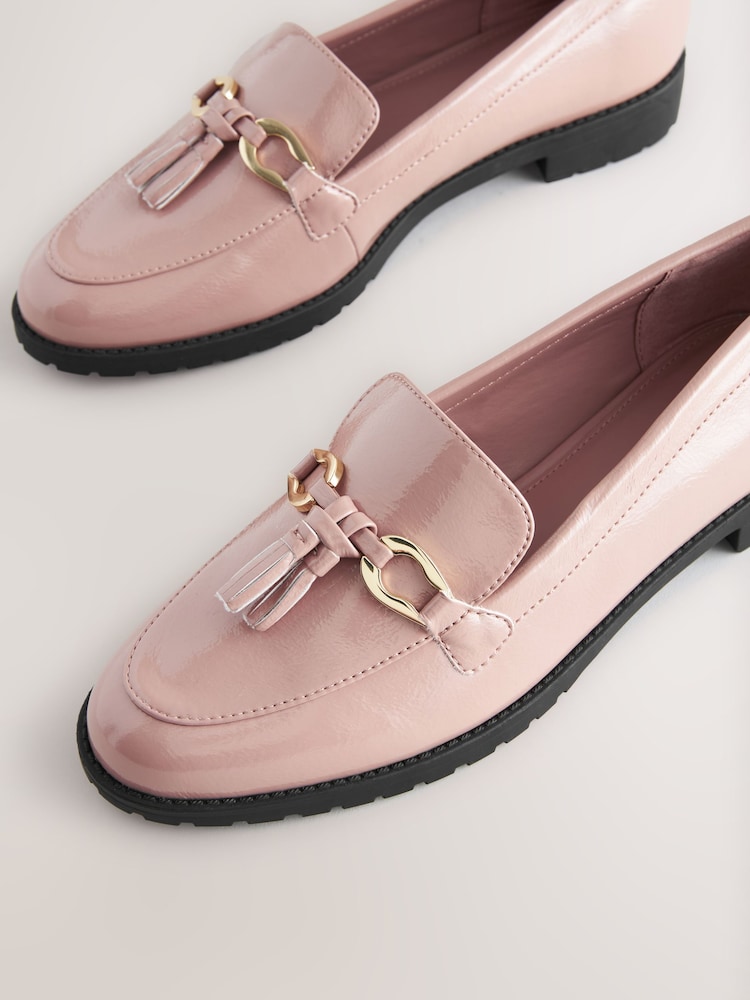 Rose Pink Forever Comfort® Patent Tassel Hardware Detail Loafers - Image 8 of 9