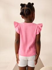 Pink Frill Shoulder Ribbed Vest (3mths-7yrs) - Image 3 of 7