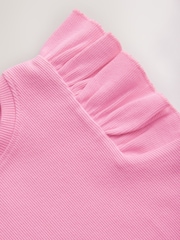Pink Frill Shoulder Ribbed Vest (3mths-7yrs) - Image 6 of 7