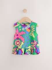 Green Tropical Print Peplum Textured Vest (3mths-7yrs) - Image 4 of 7