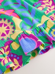 Green Tropical Print Peplum Textured Vest (3mths-7yrs) - Image 6 of 7