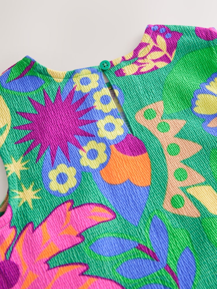 Green Tropical Print Peplum Textured Vest (3mths-7yrs) - Image 7 of 7