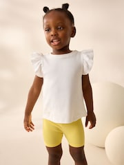 Ecru Frill Shoulder Ribbed Vest (3mths-7yrs) - Image 1 of 7