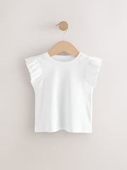 Ecru Frill Shoulder Ribbed Vest (3mths-7yrs) - Image 4 of 7
