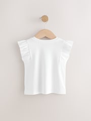 Ecru Frill Shoulder Ribbed Vest (3mths-7yrs) - Image 5 of 7