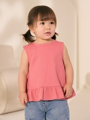 Coral Pink Peplum Textured Vest (3mths-7yrs) - Image 1 of 8