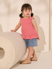 Coral Pink Peplum Textured Vest (3mths-7yrs) - Image 2 of 8